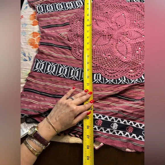 NWT Free People Crochet Tunic Top XS Antique Combo Boho Lagenlook Cottagecore - Picture 13 of 15